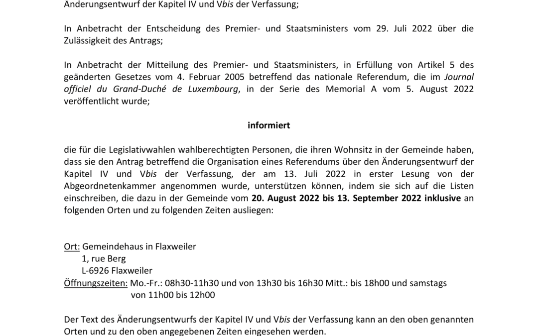 Referendum – Chapitres IV & Vbis