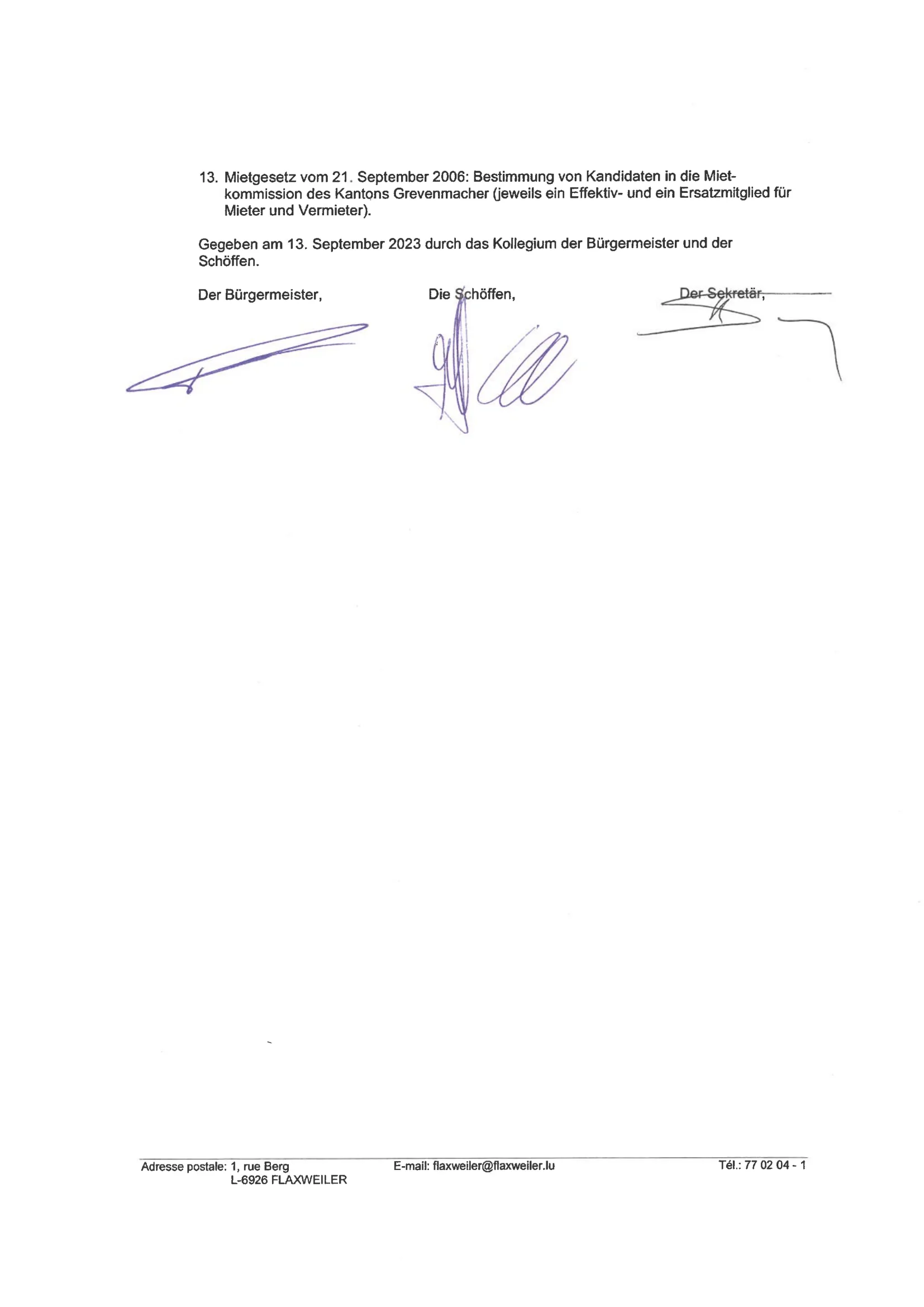 Tagesordnung - Gemeinderat - Flaxweiler 19.09.23-2