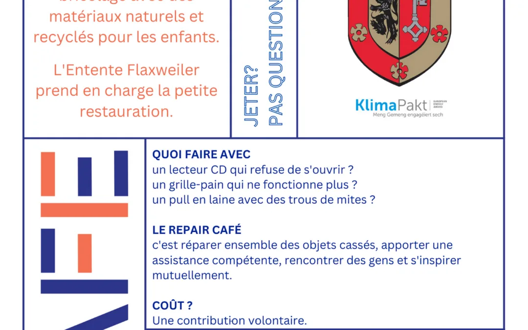 Repair Café – 20.01.24 à Flaxweiler