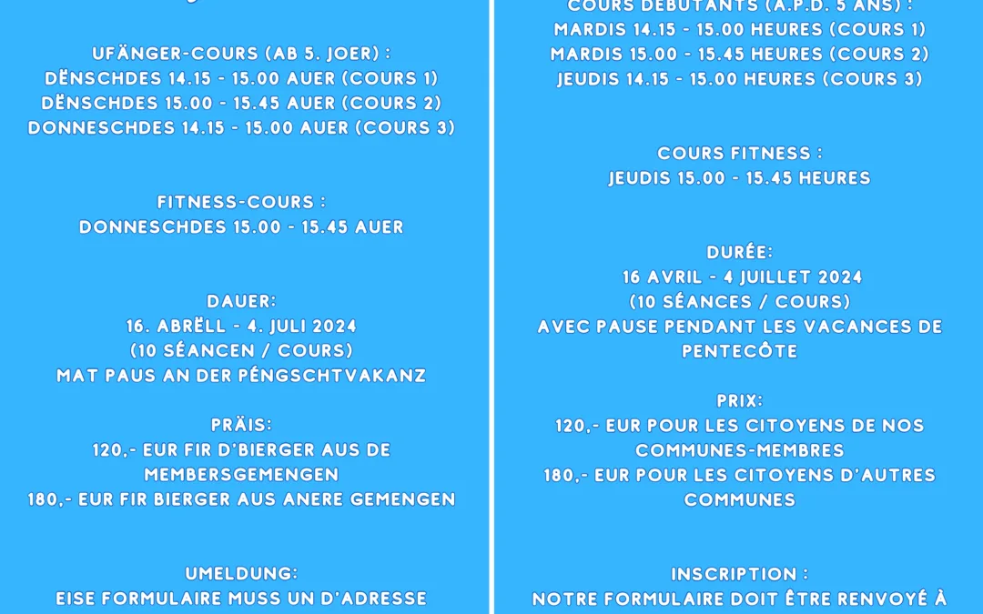 BILLEK – Cours de natation