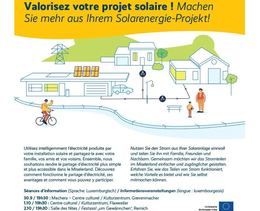 Séances d’information: Partagez votre électricité solaire