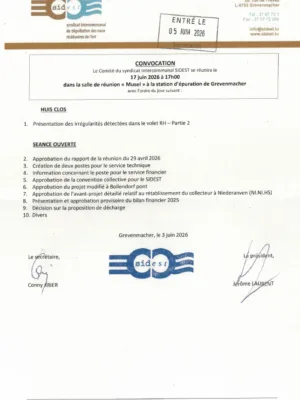 Convocation – SIDEST – Réunion du comité – 17/06/2026
