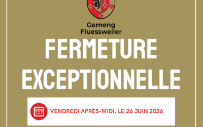 Fermeture exceptionnelle – 26/06/2026 après-midi