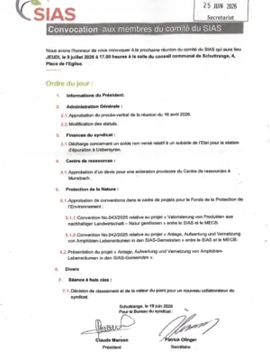 Convocation – SIAS – Réunion du comité – 09/07/2026
