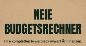 Hutt Dir den Iwwerbléck iwwert Är Finanzen? - De neie Budgetsrechner