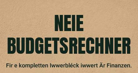 Hutt Dir den Iwwerbléck iwwert Är Finanzen? – De neie Budgetsrechner