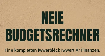 Hutt Dir den Iwwerbléck iwwert Är Finanzen? – De neie Budgetsrechner