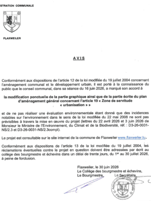 Avis sur la modification ponctuelle de la partie graphique ainsi que de la partie écrite du PAG