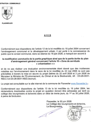 Avis sur la modification ponctuelle de la partie graphique ainsi que de la partie écrite du PAG