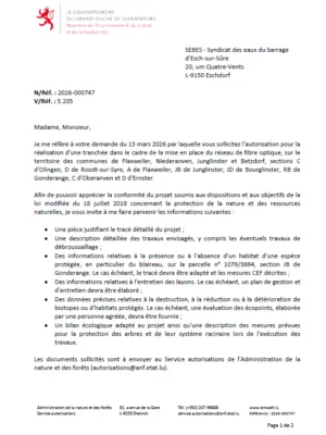 Autorisation – Ministère de l’Environnement, du Climat et de la Biodiversité – SEBES – Réf.: 2026-000747