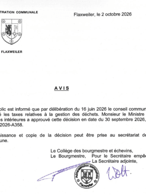 Avis- Taxes relatives à la gestion des déchets – Réf. FC05-2026-A358